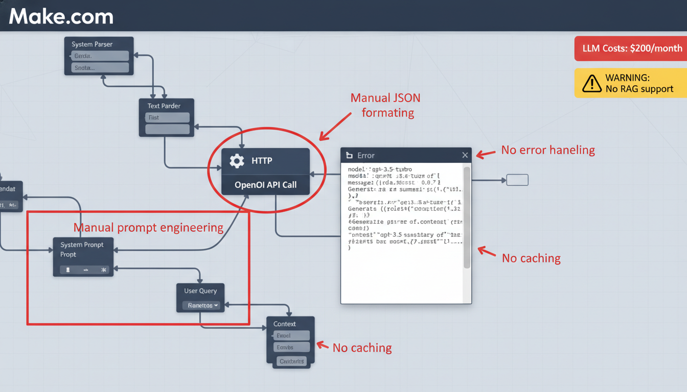 Make.com AI workflow attempt