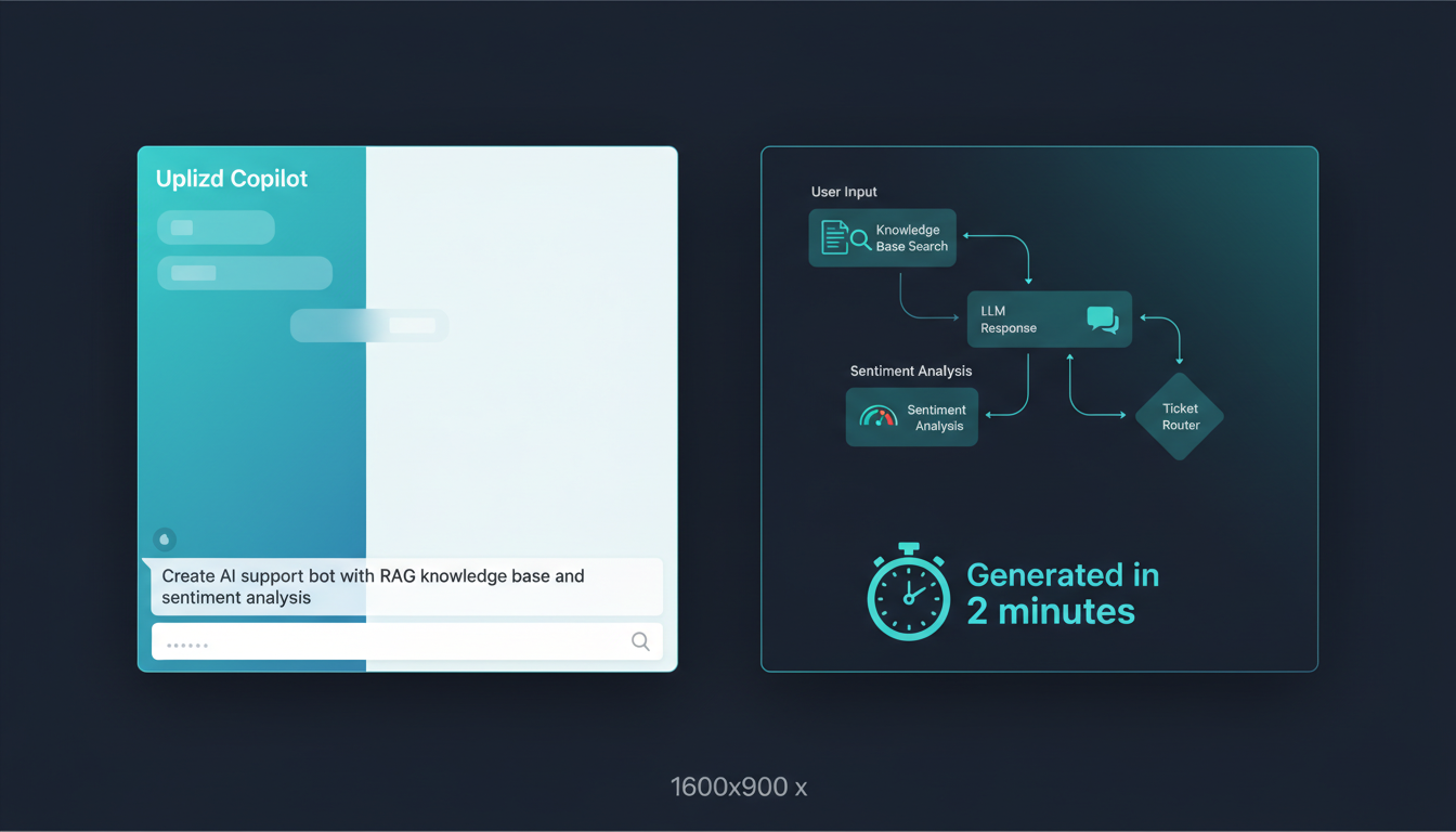 Uplizd AI Copilot generating support bot